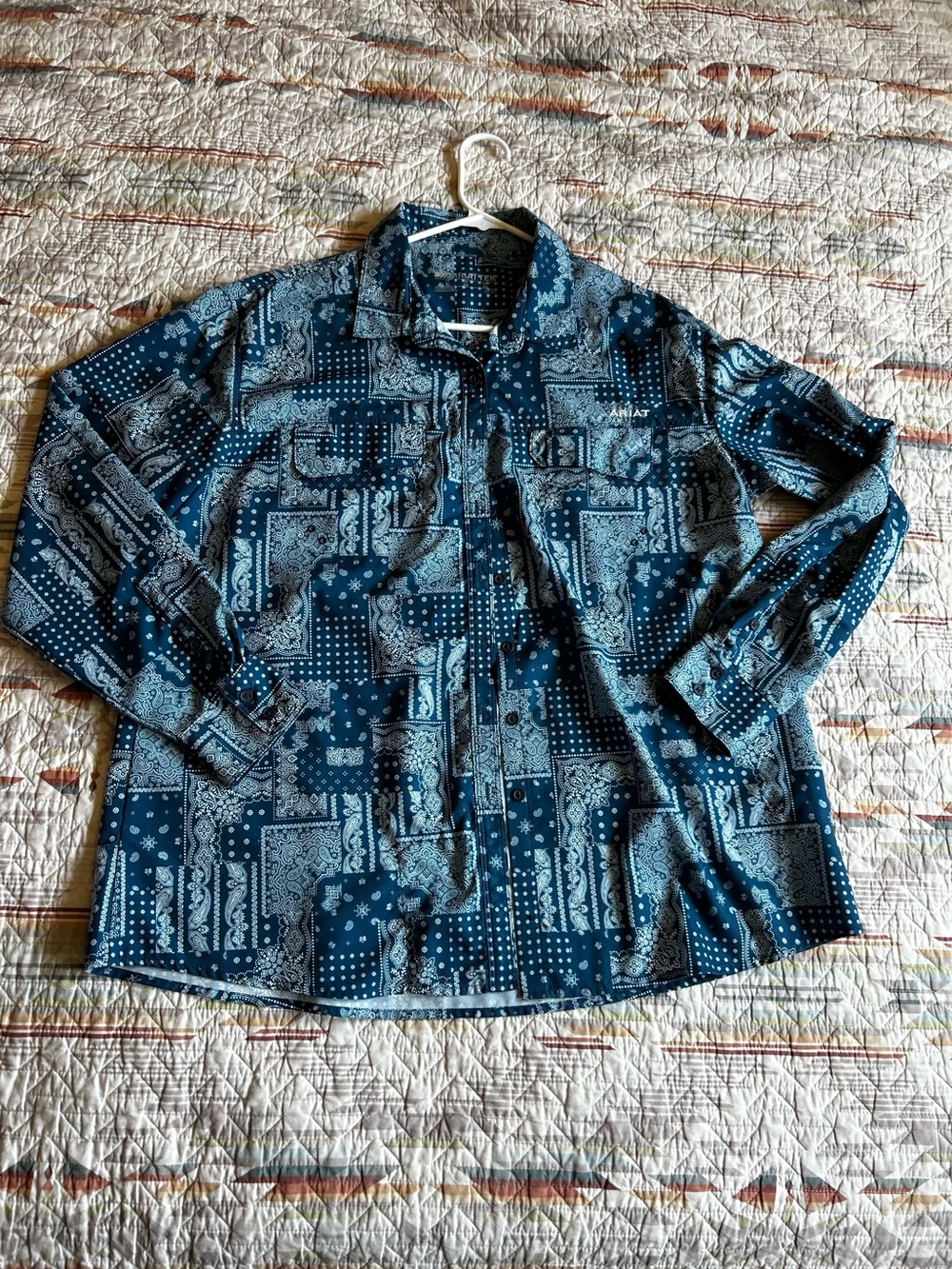 Ariat women’s Blue Bandana Print Long-Sleeve Shirt